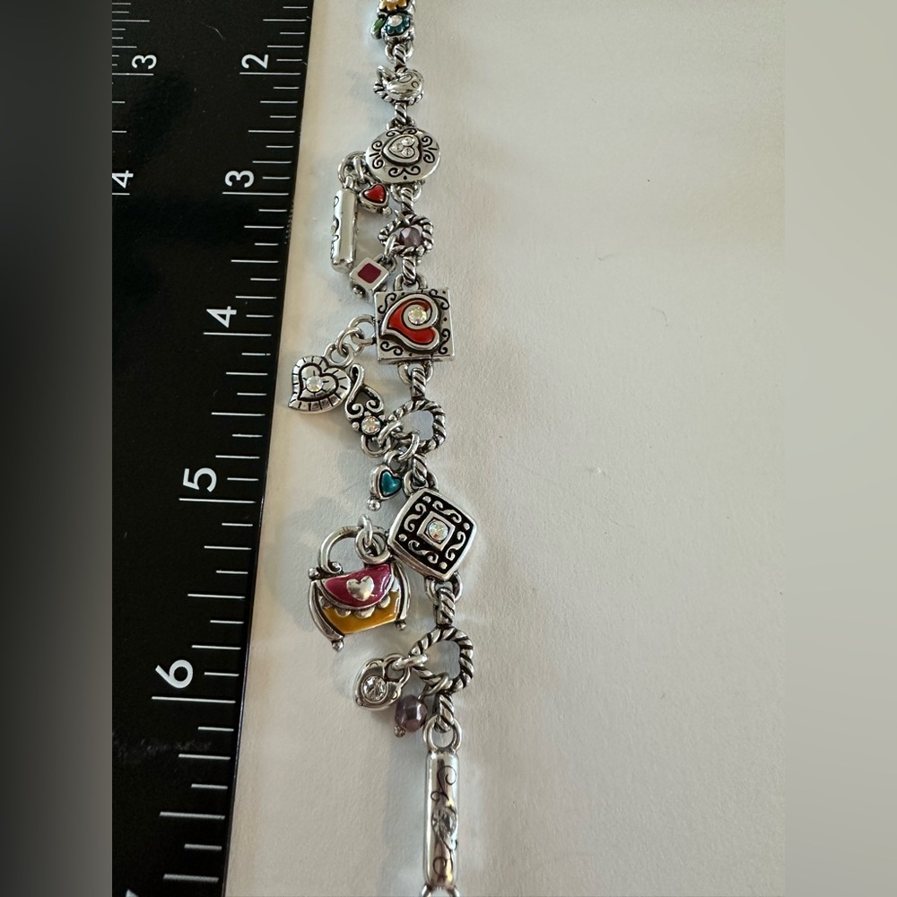 Brighton Silver Bracelet with Colorful Charms